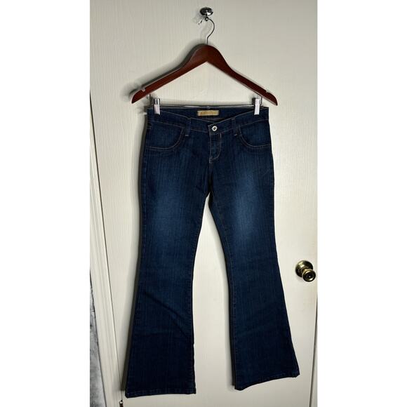 Danesi Low Rise Flare Jeans Dark Wash Size 28 NEW Hippie Festival Bohemian - Picture 1 of 9